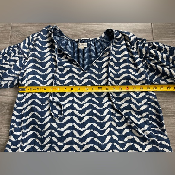 Madewell |Women’s Boho Geometric Cotton Blouse in Navy & White, Size XS••• - Picture 11 of 12